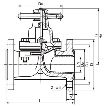 G41F46/PO型襯氟隔膜閥 G41F46/PO型襯氟隔膜閥
